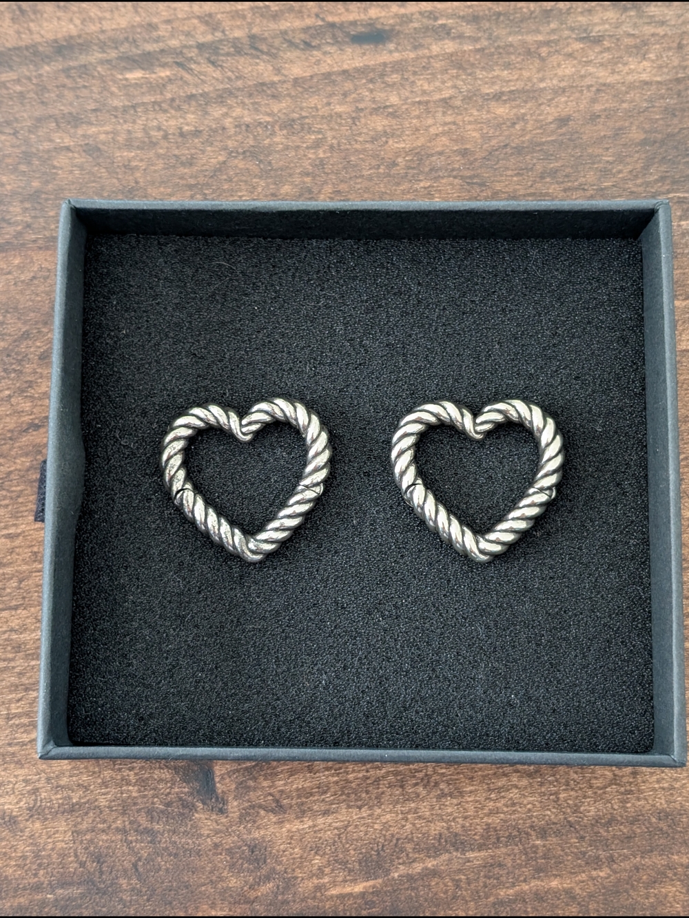 Silver heart Ear Hangers | Ask & Embla